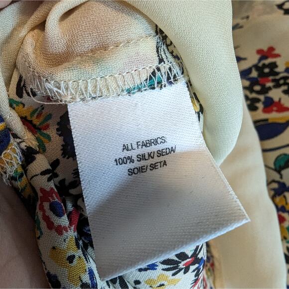 Derek Lam 10 Crosby Nehru Long-Sleeve Floral Silk Blouse Top Size 0 - Picture 9 of 10